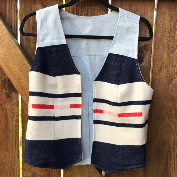 Pendleton Jackets & Blazers - Rare Pendleton wool and denim Sheep Springs vest!
